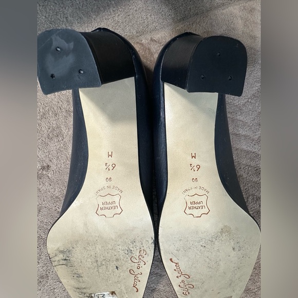 Sergio Selzer, Spanish Leather Collection Navy Blue Chunky Heels size 6 1/2 - Picture 6 of 6